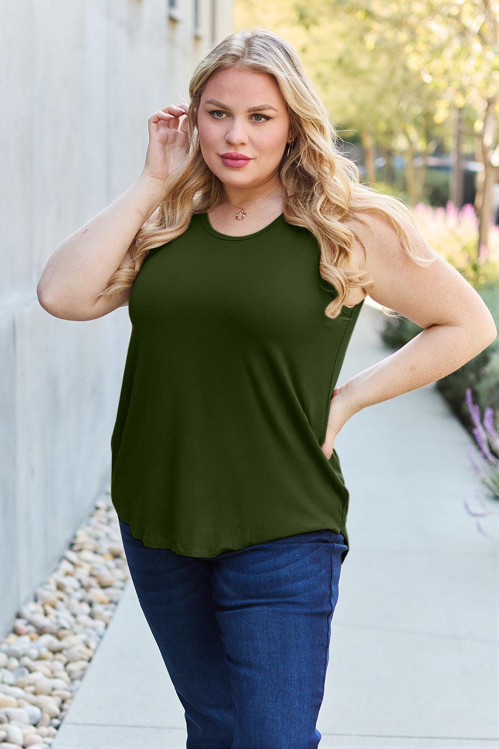 Basic Bae Full Size Round Neck Tank Carauana Store