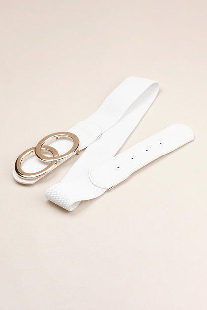 Zinc Alloy Buckle Elastic PU Belt Carauana Store