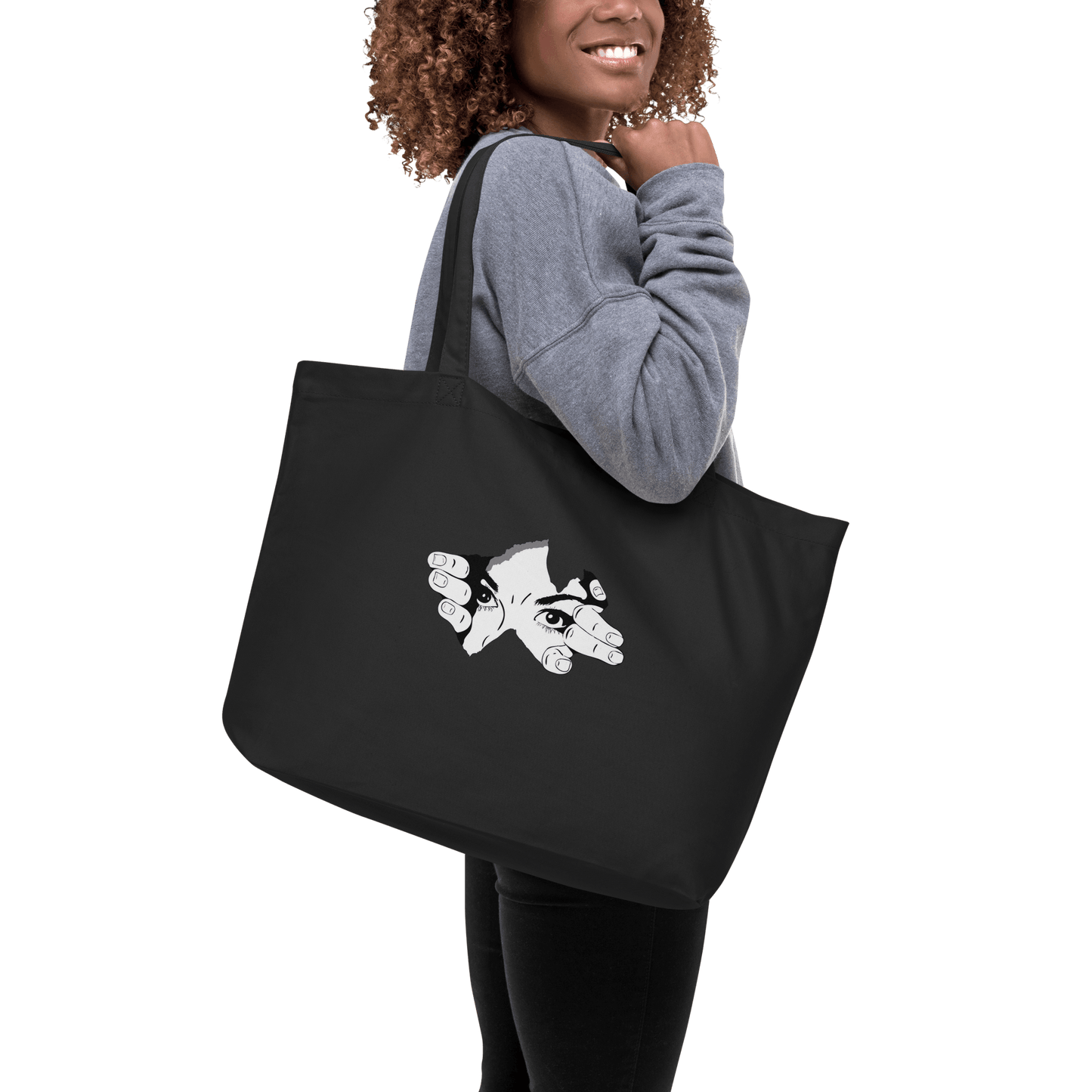 CARAUANA Large organic tote bag Black Carauana Store