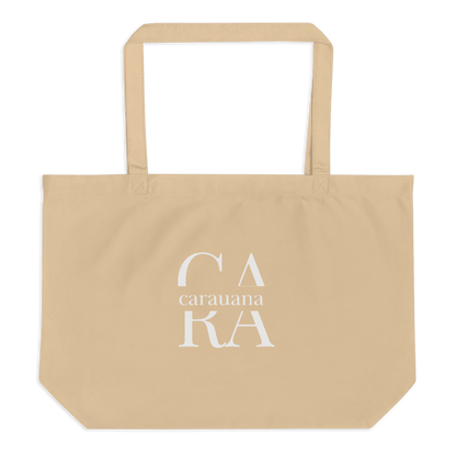 CARAUANA Large organic tote Bag Beige Carauana Store