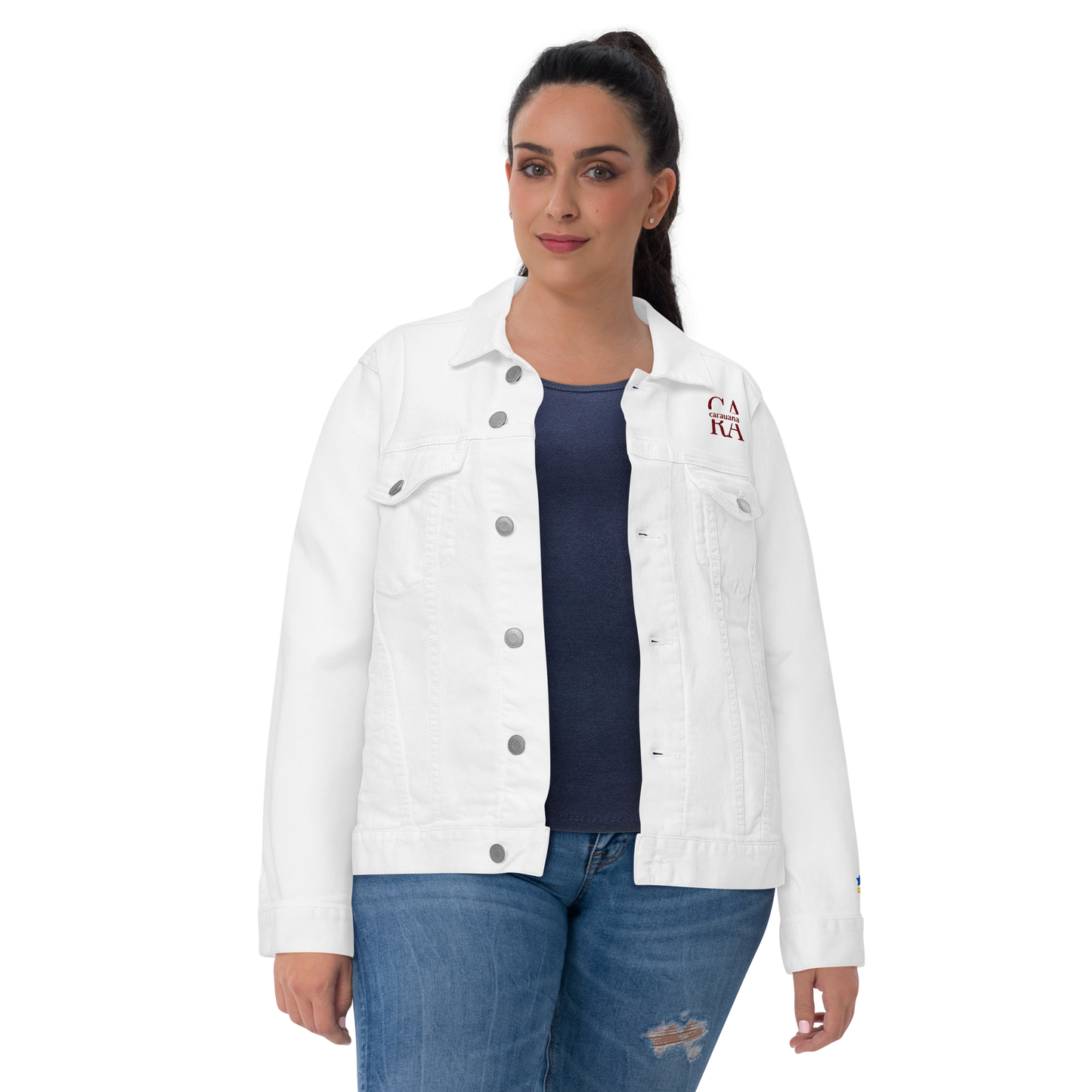 CaRaUaNa Original denim jacket white Carauana Store