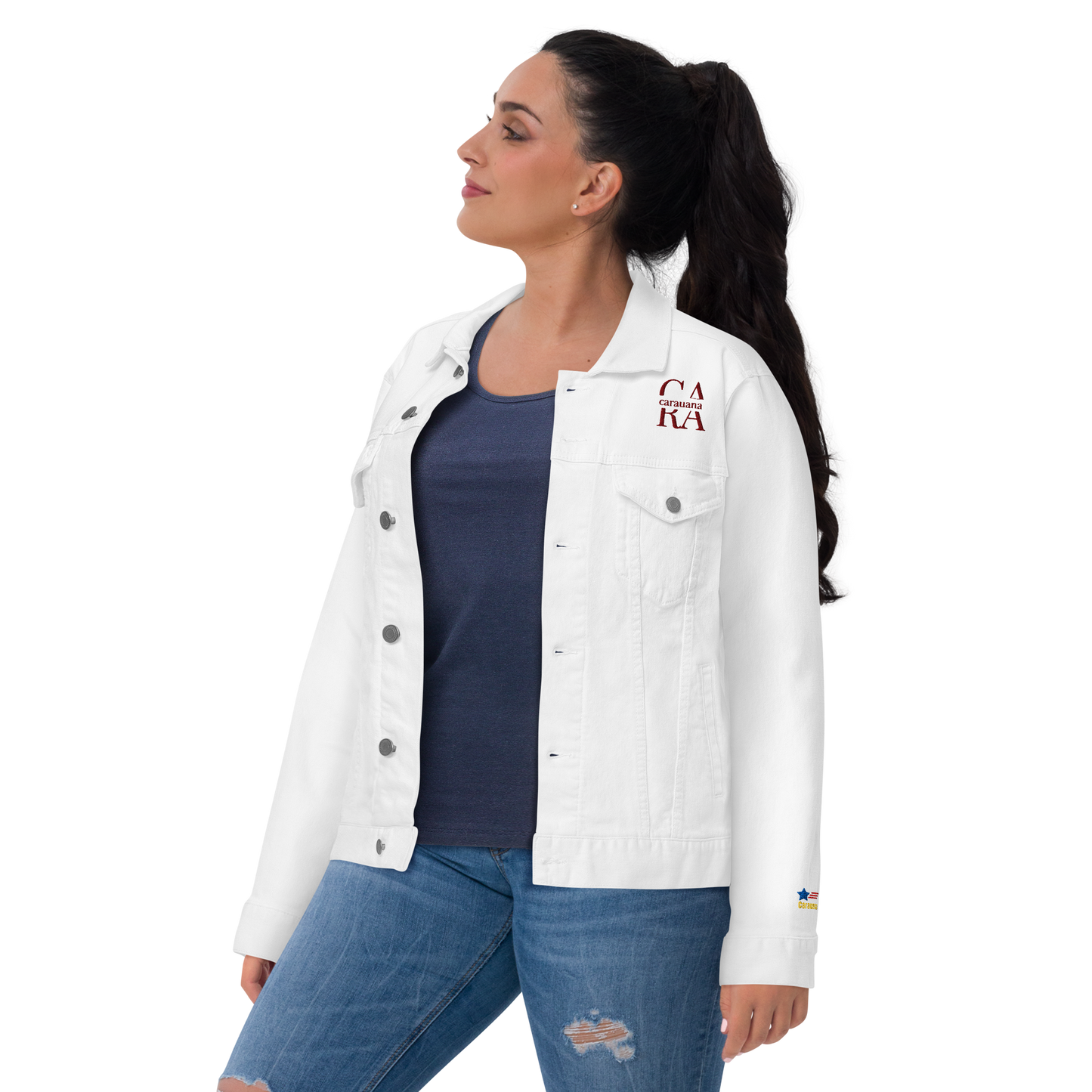CaRaUaNa Original denim jacket white Carauana Store