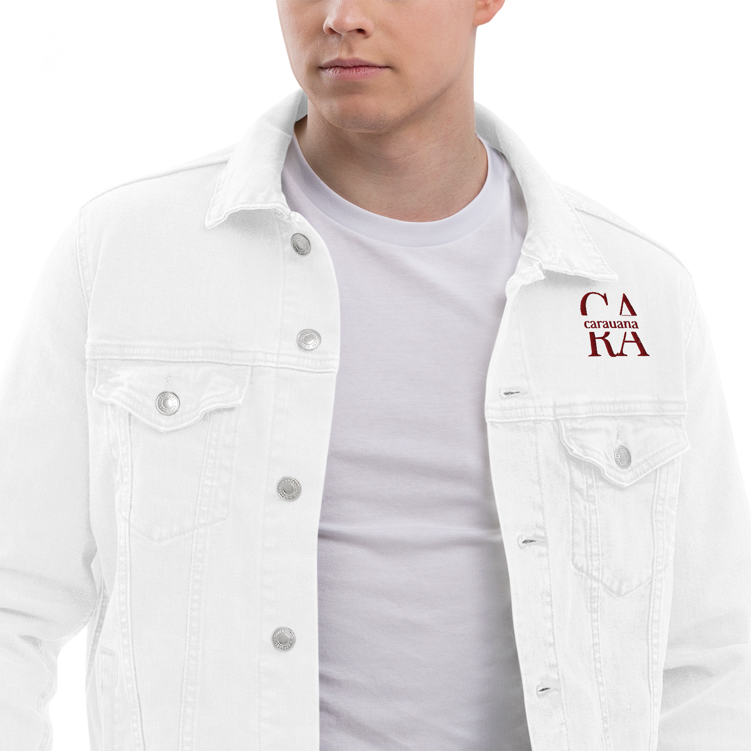 CaRaUaNa Original denim jacket white Carauana Store