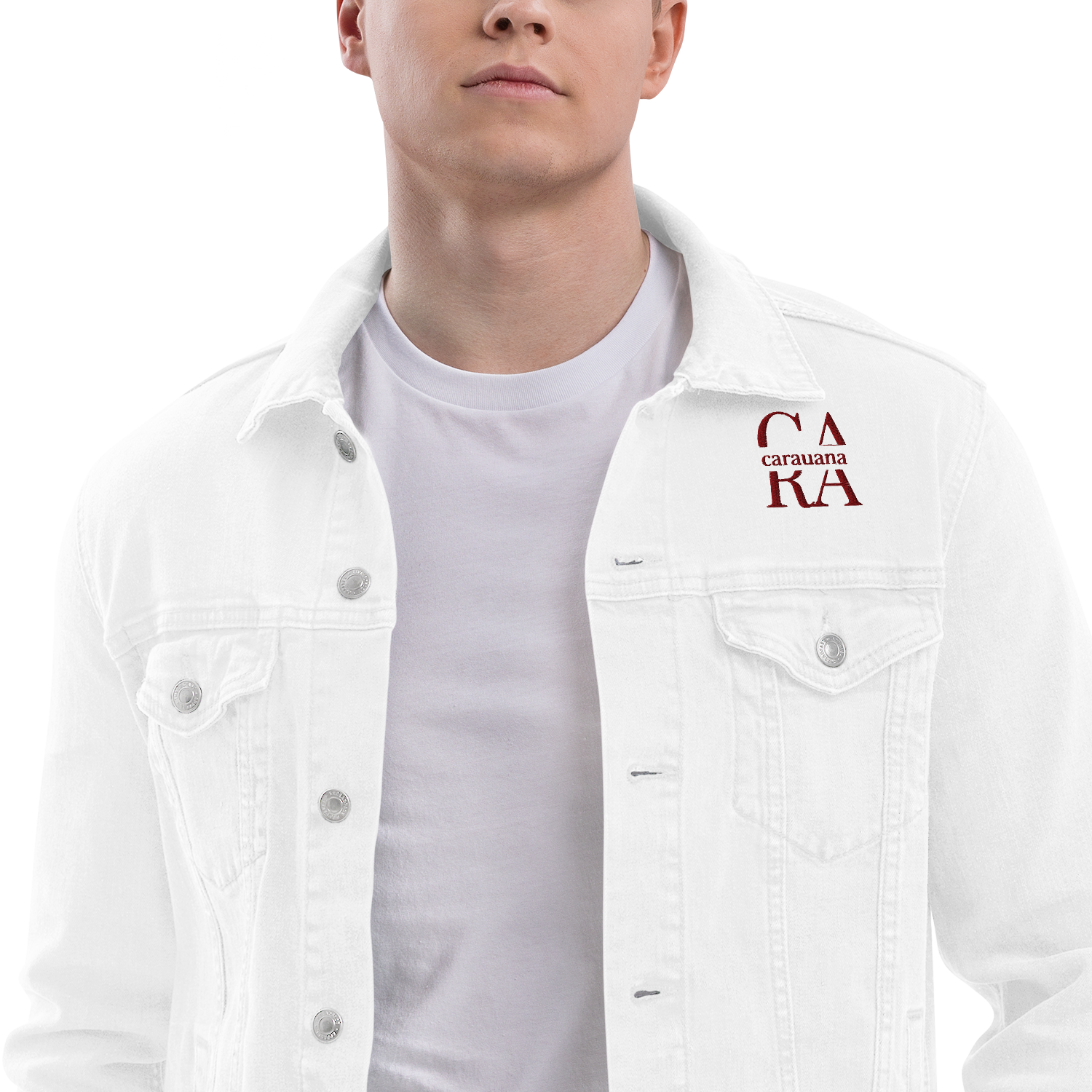 CaRaUaNa Original denim jacket white Carauana Store