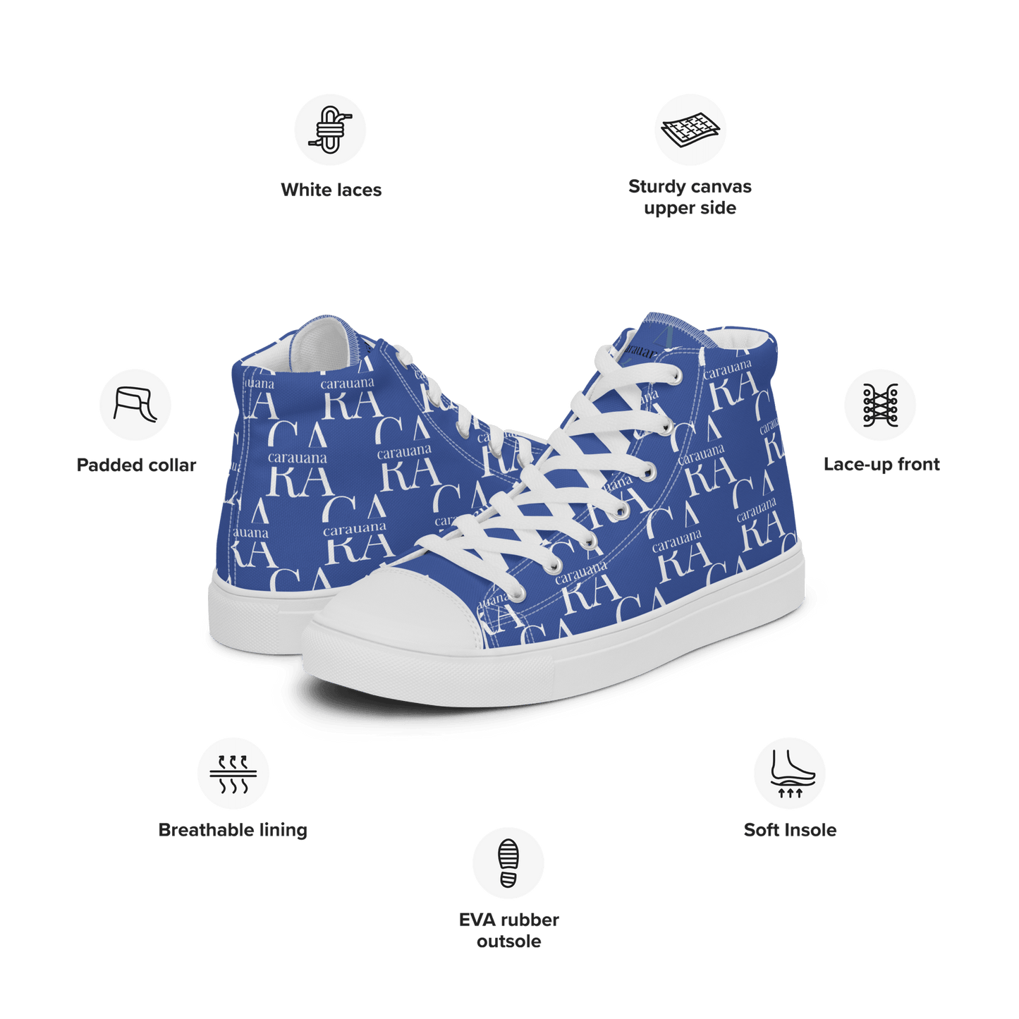 CARAUANA Hip Hop canvas shoes Blue Branded Carauana Store