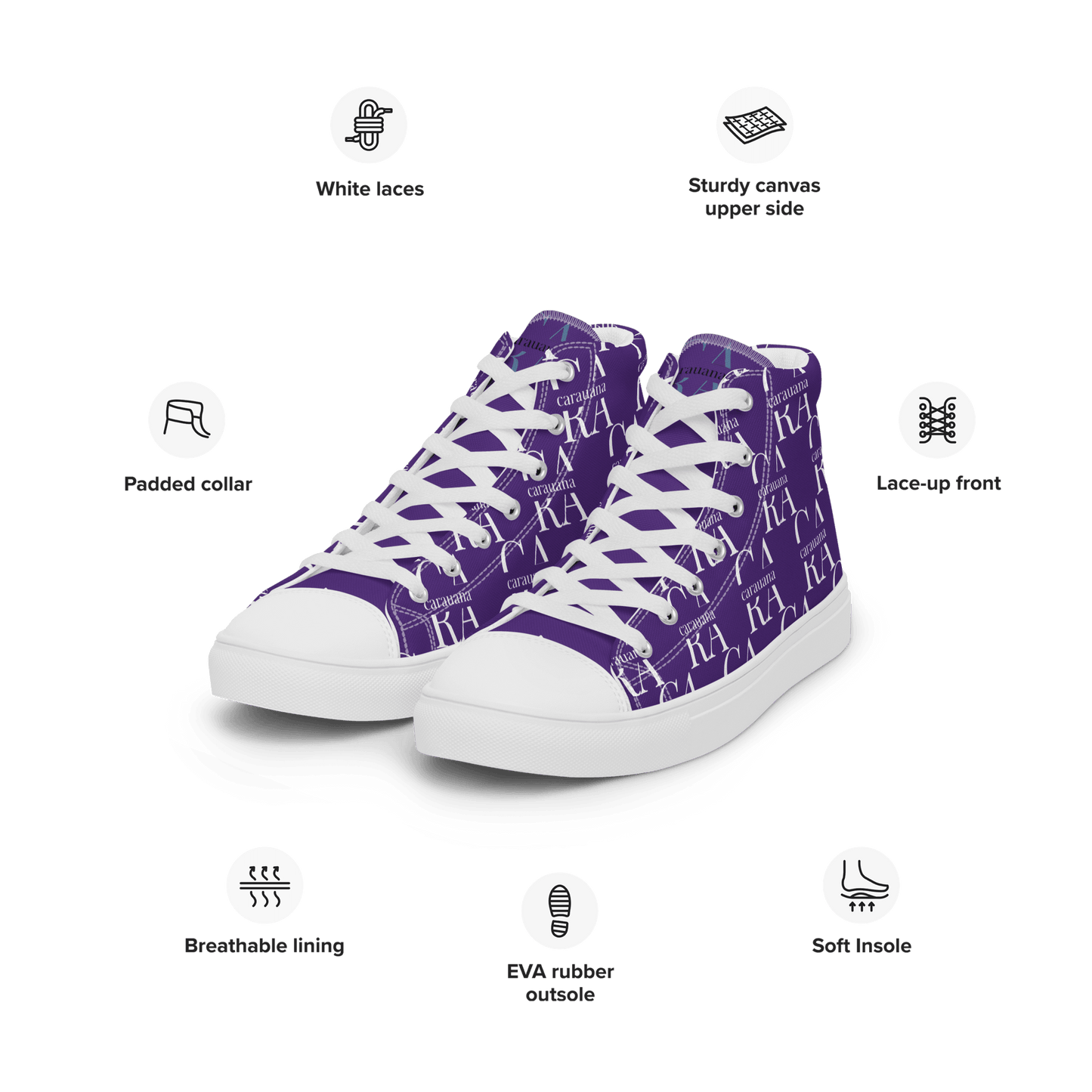 CARAUANA Hip Hop canvas shoes violet Branded Carauana Store